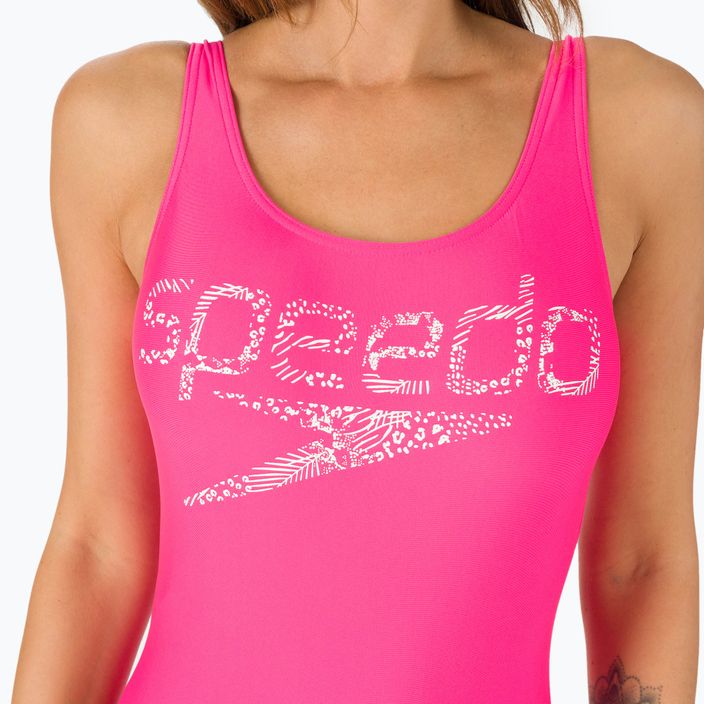 Speedo Frauen einteiliger Badeanzug Logo Deep U-Back rosa 68-12369A657 7