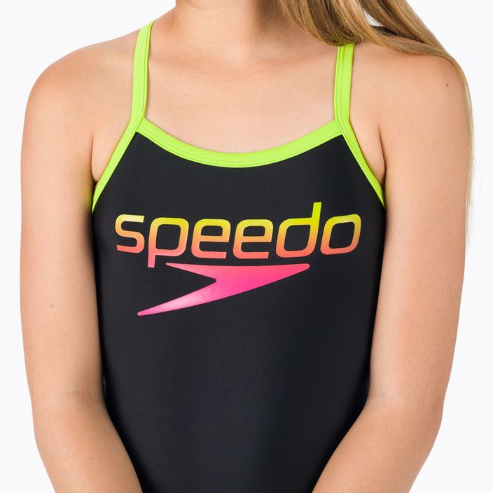 Speedo Boom Logo Thinstrap Muscleback Kinder-Badeanzug einteilig schwarz 68-09533G717 4