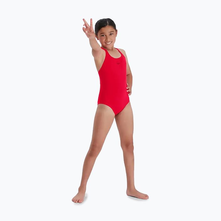 Speedo Eco Endurance+ Medalist roter einteiliger Badeanzug für Kinder 8