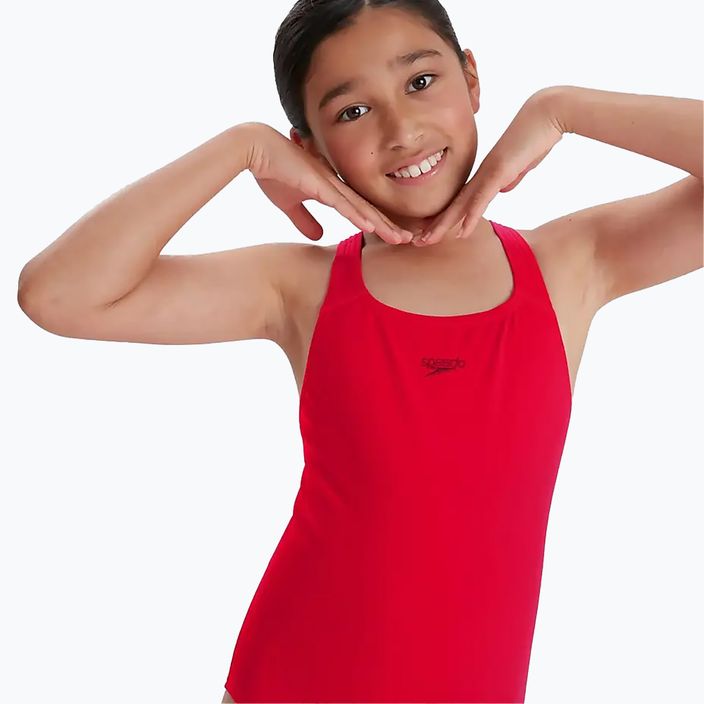 Speedo Eco Endurance+ Medalist roter einteiliger Badeanzug für Kinder 11