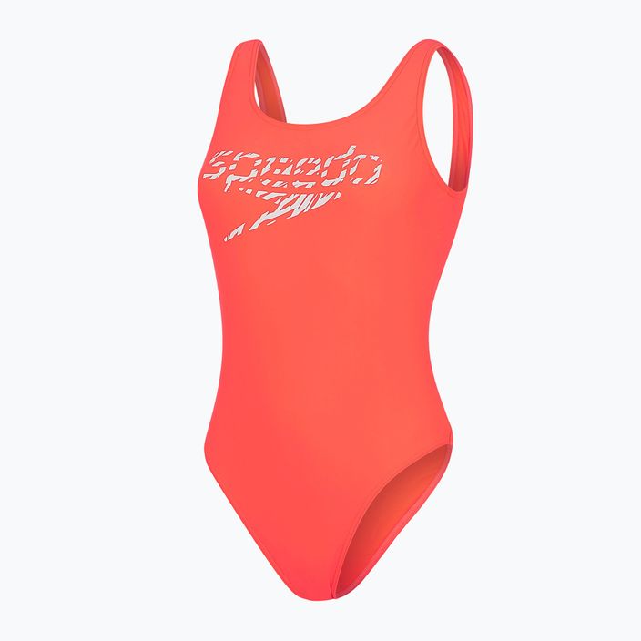 Einteiliger Badeanzug Damen Speedo Logo Deep U-Back rot 68-12369 4