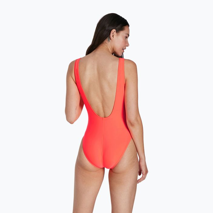 Einteiliger Badeanzug Damen Speedo Logo Deep U-Back rot 68-12369 7