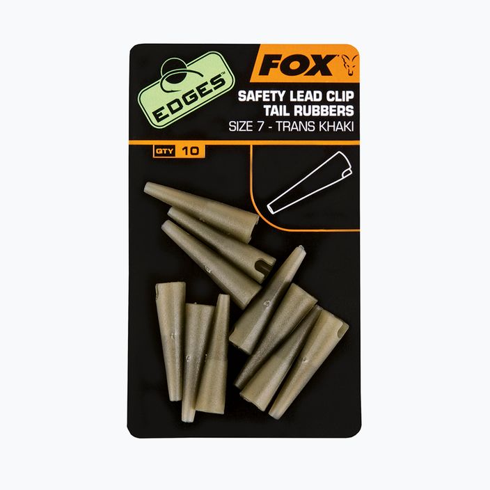 FOX Edges Lead Clip Tail Gummis 10 Stk. Trans Khaki CAC478 2
