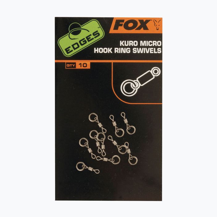 Fox Edges Kuro Micro Hook Ring Karpfen Swivels Silber CAC586