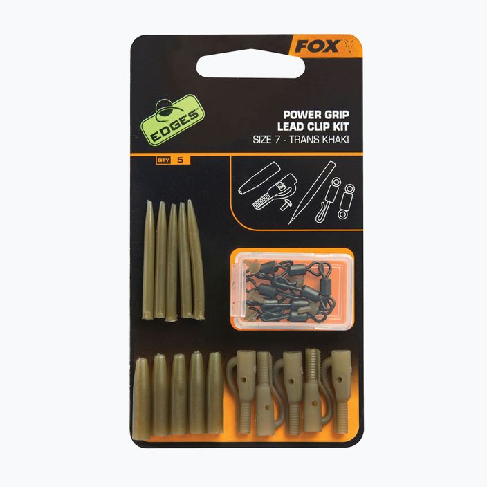 FOX Edges Surefit Lead Clip Kit 5 Stück. Trans Khaki CAC638