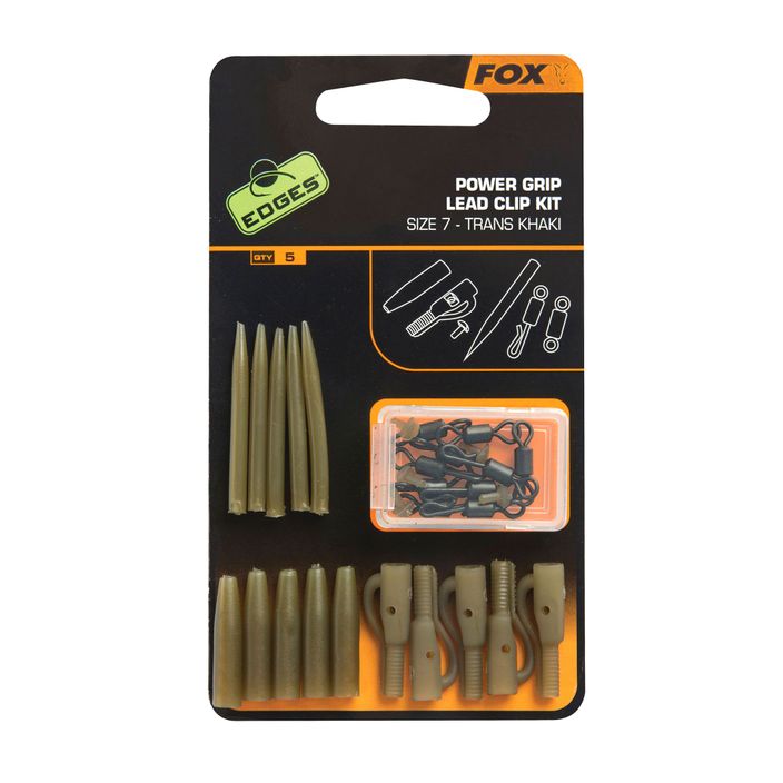 FOX Edges Surefit Lead Clip Kit 5 Stück. Trans Khaki CAC638 2