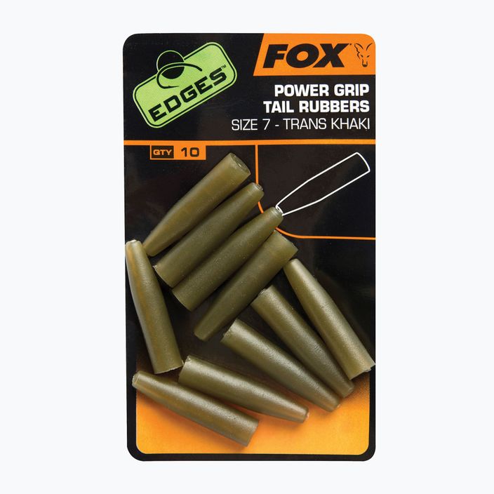 Fox Edges Surefit Tail Gummis sichern Clip-Protektoren 10 Stück. Trans Khaki CAC637