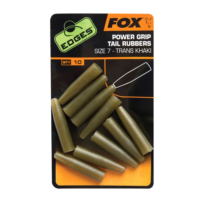 Fox Edges Surefit Tail Gummis sichern Clip-Protektoren 10 Stück. Trans Khaki CAC637 2