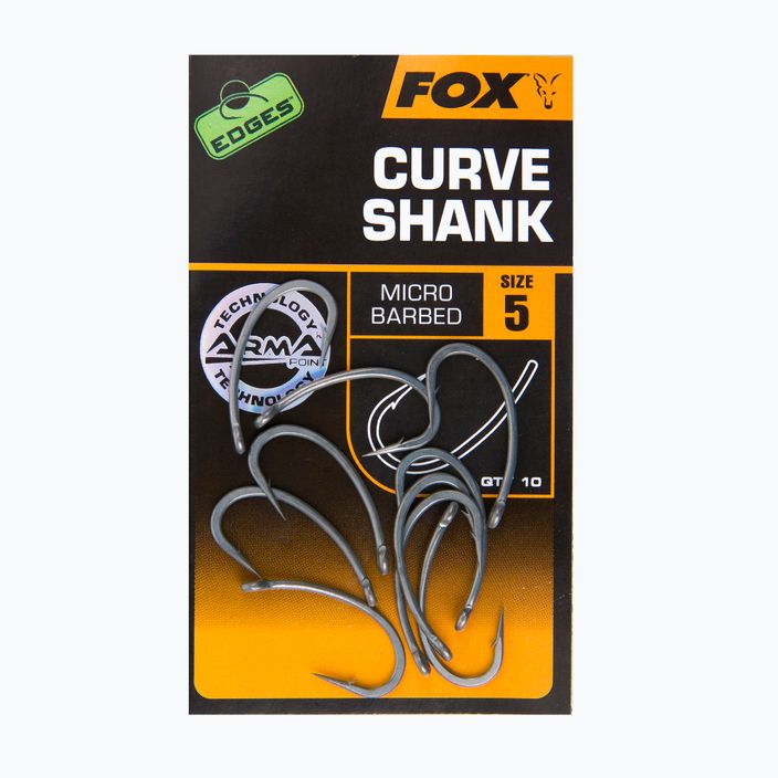 Fox Edges Karpfenhaken Armapoint Curve Shank Größe grau CHK195 2