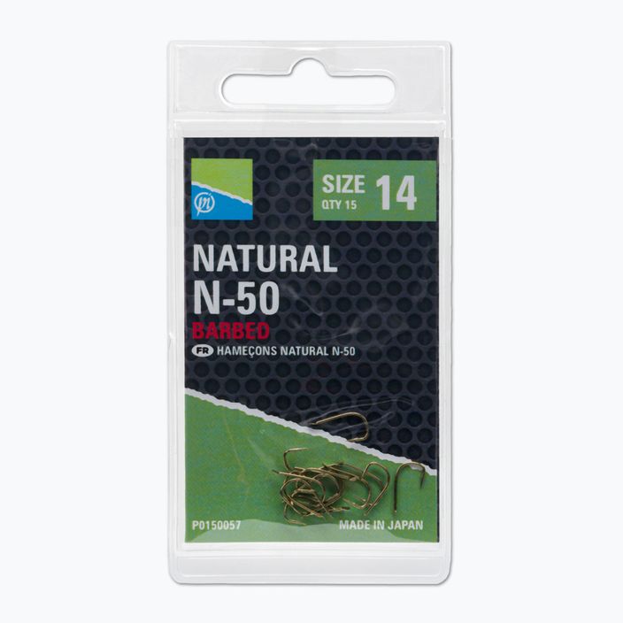Preston Natural N-50 15-teilig Gold Angelhaken P0150057 3