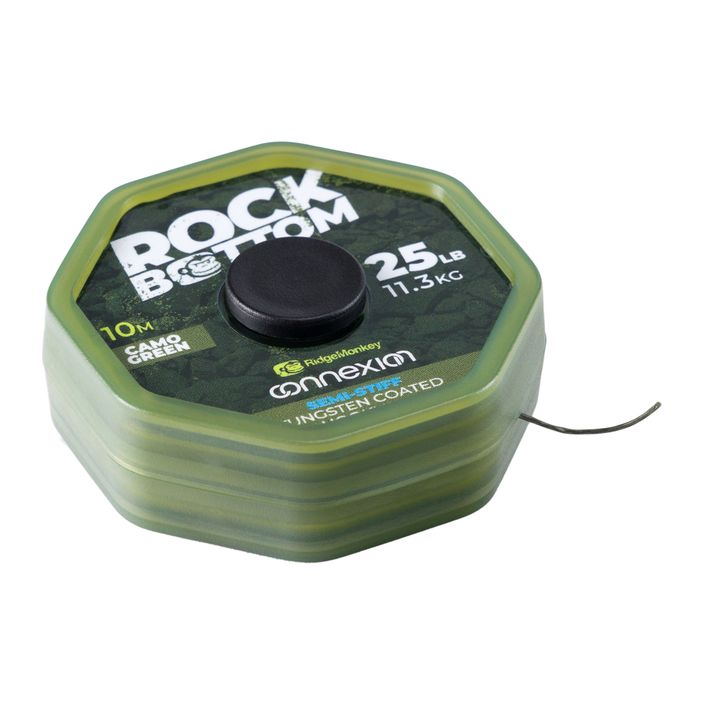 Ridge Monkey Connexion Rock Bottom Tungsten Semi Stiff Coated Hooklink Vorfach geflochten grün RMT281 2