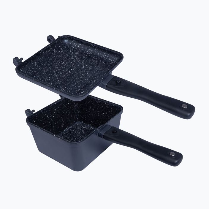 RidgeMonkey Connect Deep Pan und Griddle Granite Edition Kochtopf mit Bratpfanne Schwarz RM778 Produktset 6