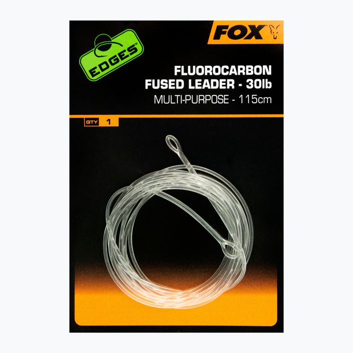 Fox Fluorocarbon Karpfenvorfach Fused leader 30 lb - No Swivel 115 cm transparent CAC720