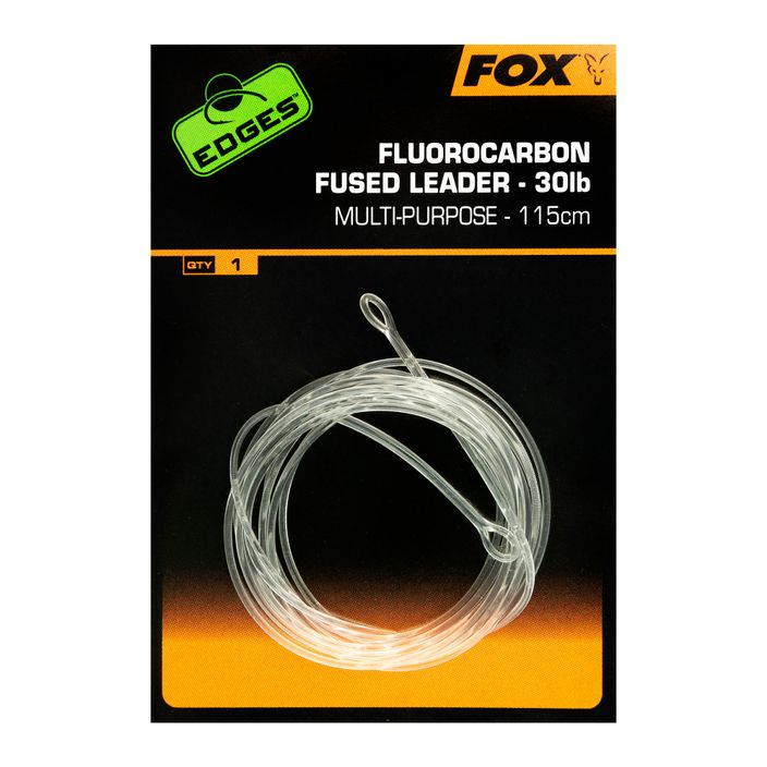 Fox Fluorocarbon Karpfenvorfach Fused leader 30 lb - No Swivel 115 cm transparent CAC720 2