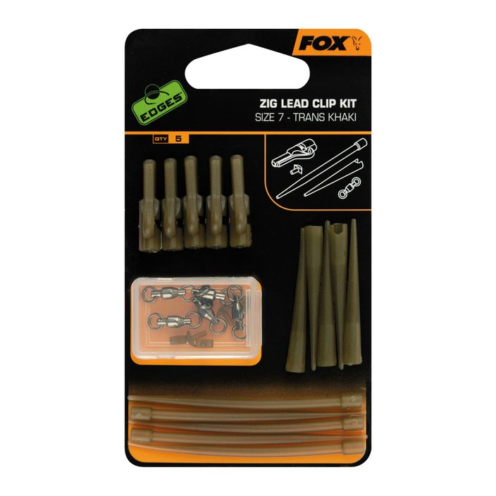 Fox Secure Zig Lead Clip Kit 5 Stück. Trans Khaki CAC722 2