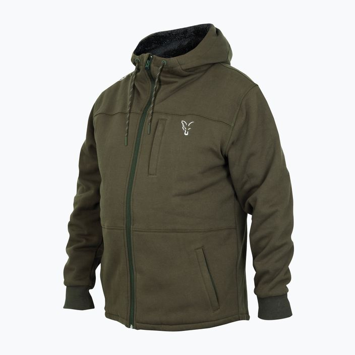 Fox Collection Sherpa grünes Sweatshirt mit Kapuze zum Angeln CCL10