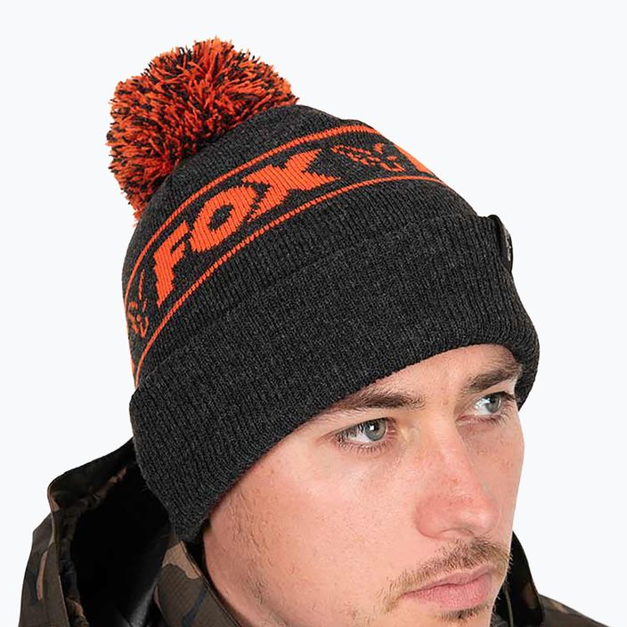 Fox International Collection Bommel schwarz/orange Wintermütze 6