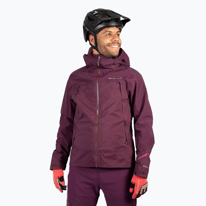 Fahrradjacke Herren Endura MT500 Waterproof II aubergine