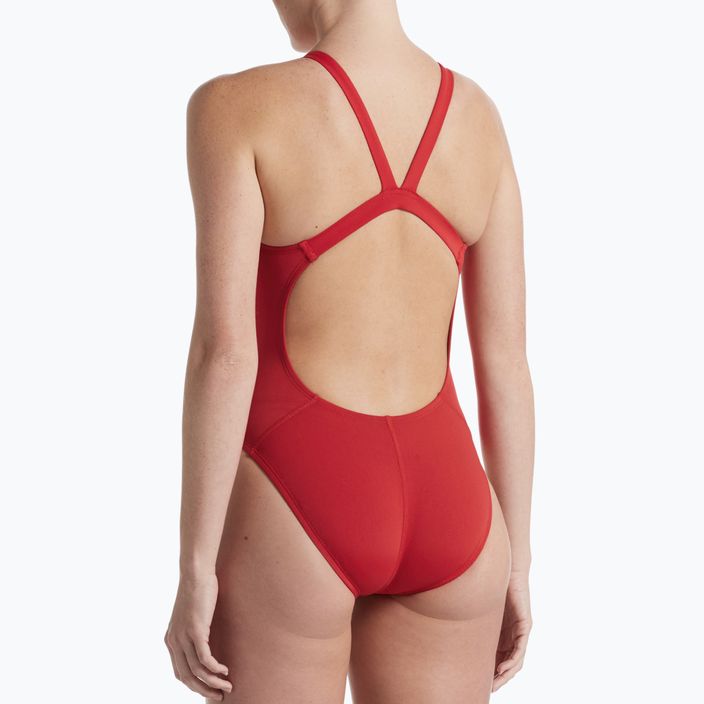 Nike Hydrastrong Solid Fastback einteiliger Badeanzug für Damen rot NESSA001-614 9