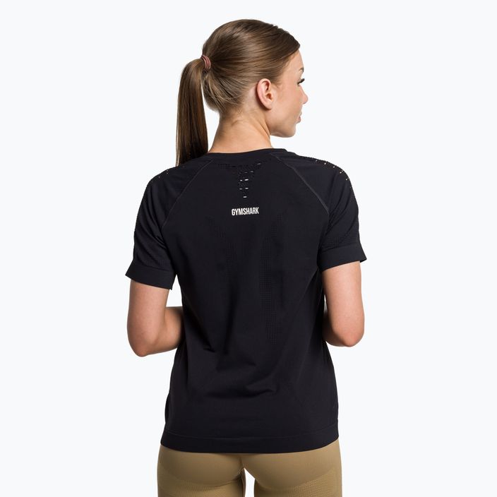 Damen Trainings-T-Shirt Gymshark Energy Seamless schwarz 3