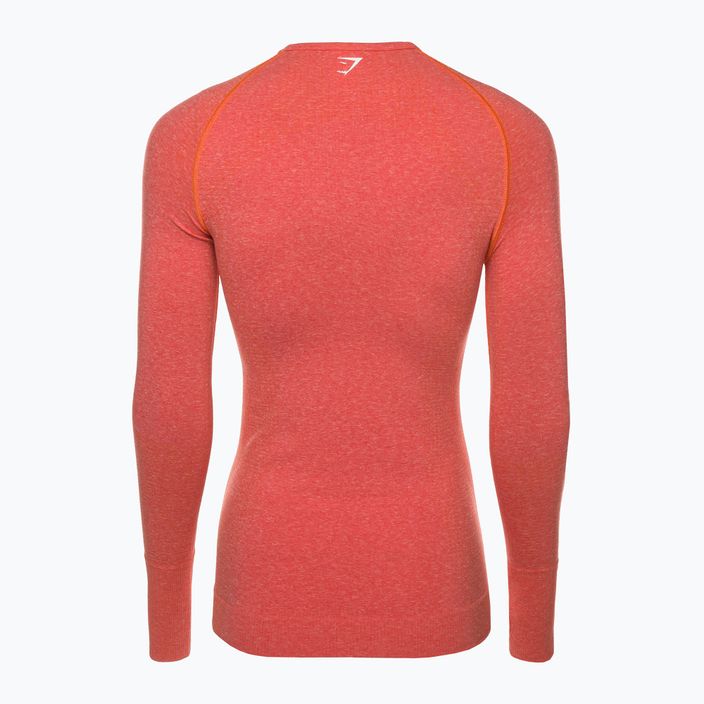 Damen Trainings-Langarmshirt Gymshark Vital Seamless Top rot/orange/weiß 6