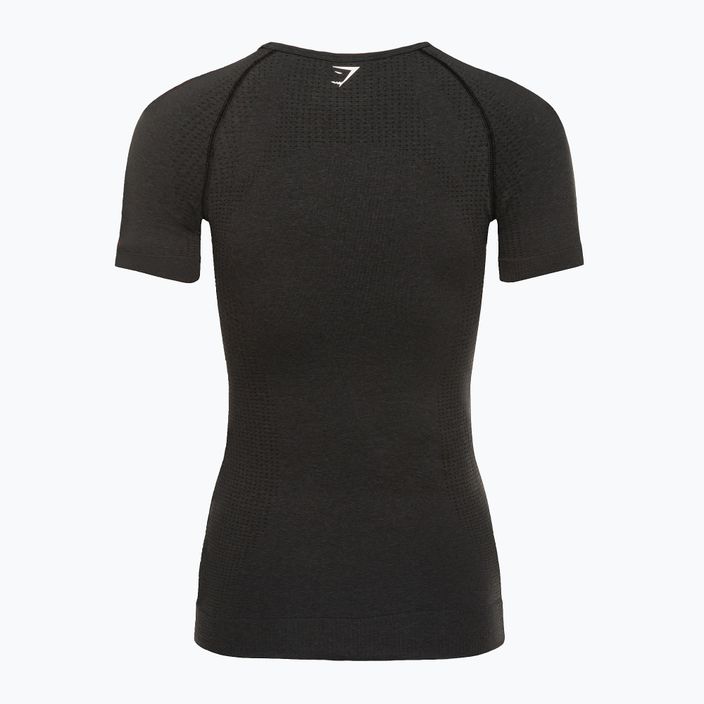 Damen Trainings-T-Shirt Gymshark Vital Seamless schwarz/mergel 6