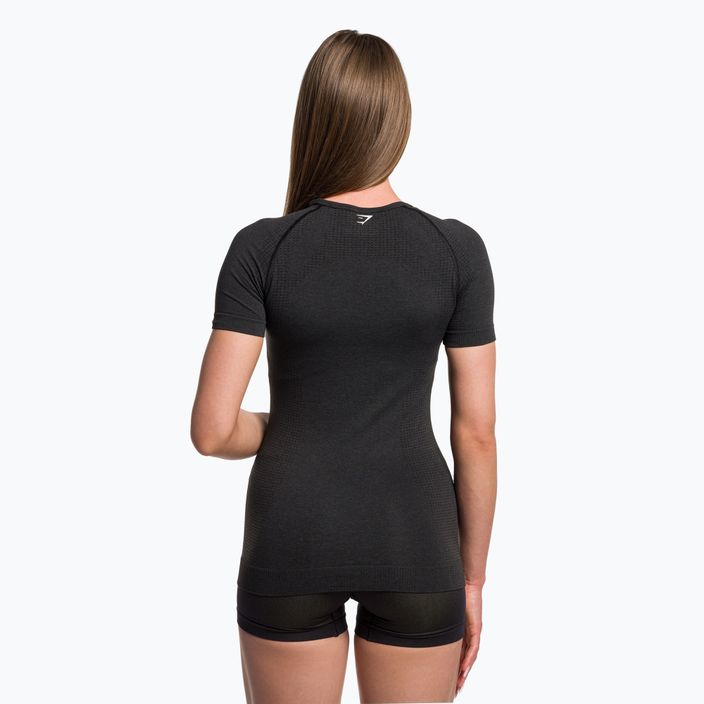 Damen Trainings-T-Shirt Gymshark Vital Seamless schwarz/mergel 3