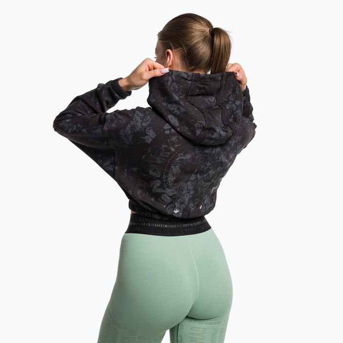 Damen Trainingssweatshirt Gymshark KK Twins Zip Up Crop schwarz/blau 3