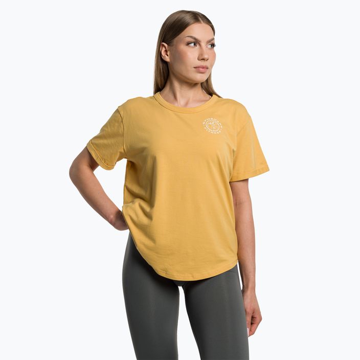 Damen Trainings-T-Shirt Gymshark GFX Legacy Tee gelb/weiss