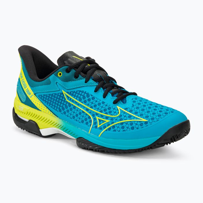 Herren Tennisschuhe Mizuno Wave Exceed Tour 5 CC jet blau/bolt2 neon/schwarz