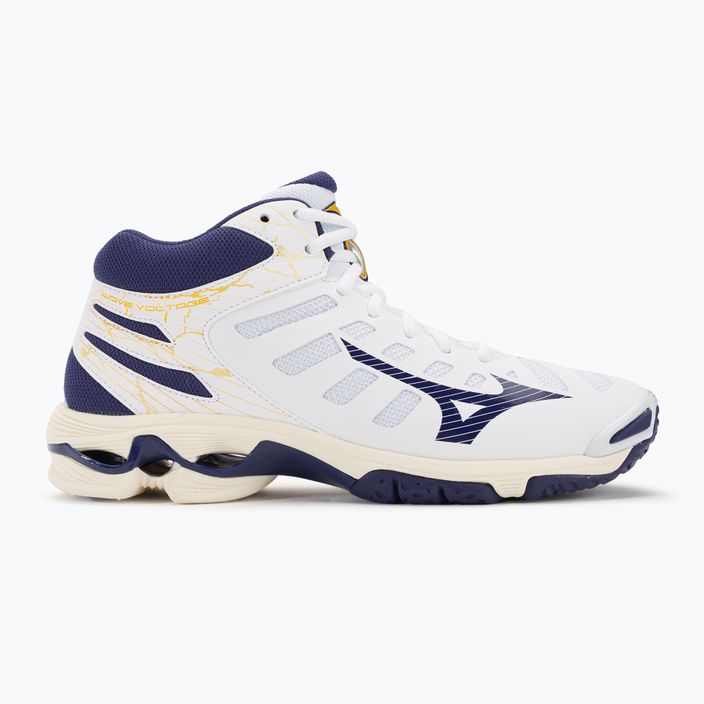 Herren Volleyball Schuhe Mizuno Wave Voltage Mid weiß / blaues Band / mp gold 2