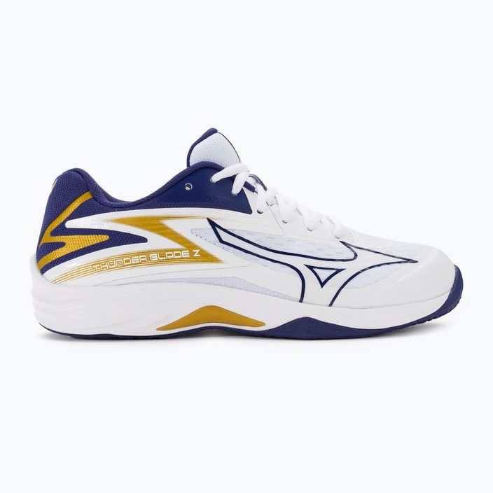 Herren Volleyball Schuhe Mizuno Thunder Blade Z weiß / blau Band / mp gold 2