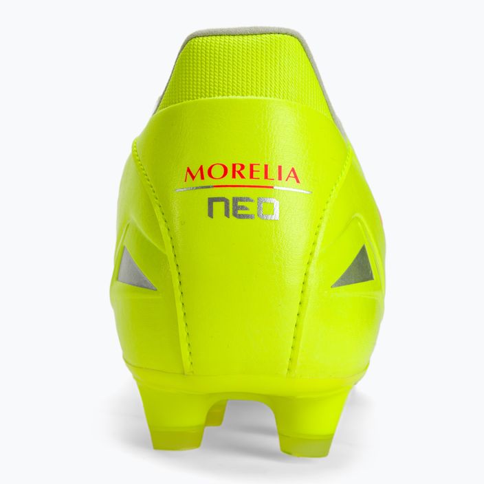 Mizuno Morelia Neo IV Pro MD Sicherheit gelb/feurige Koralle 2/Galaxie Silber Männer Fußballschuhe 8