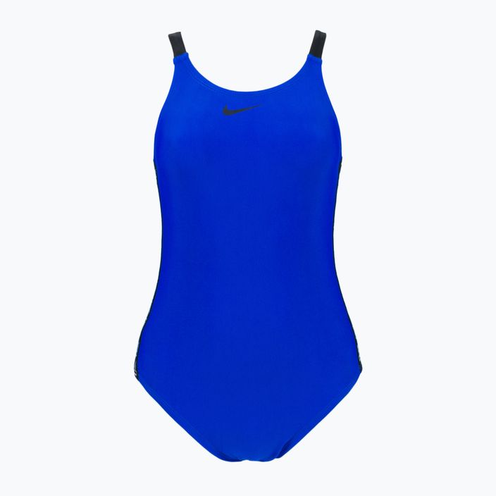 Einteiliger Damen-Badeanzug Nike Logo Tape Fastback blau NESSB130-416