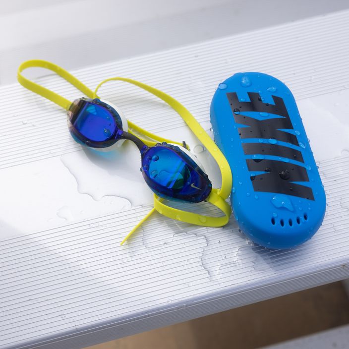 Nike Vapore Mirror gelb-blaue Schwimmbrille NESSA176 5