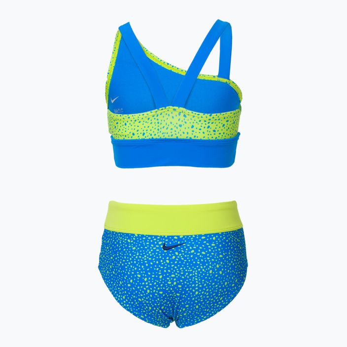 Zweiteiliger Kinder-Badeanzug Nike Water Dots Asymmetrical blau NESSC725-458 2