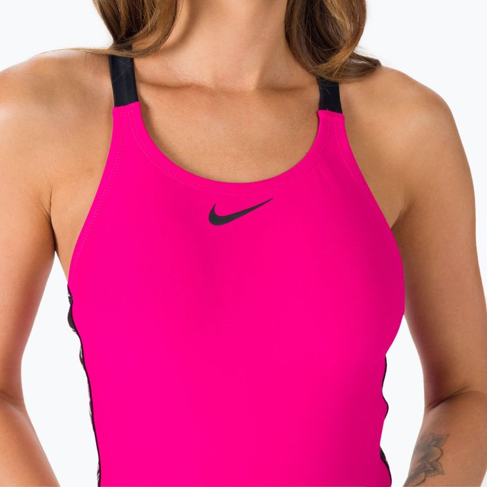 Einteiliger Damen-Badeanzug Nike Logo Tape Fastback rosa NESSB130-672 6