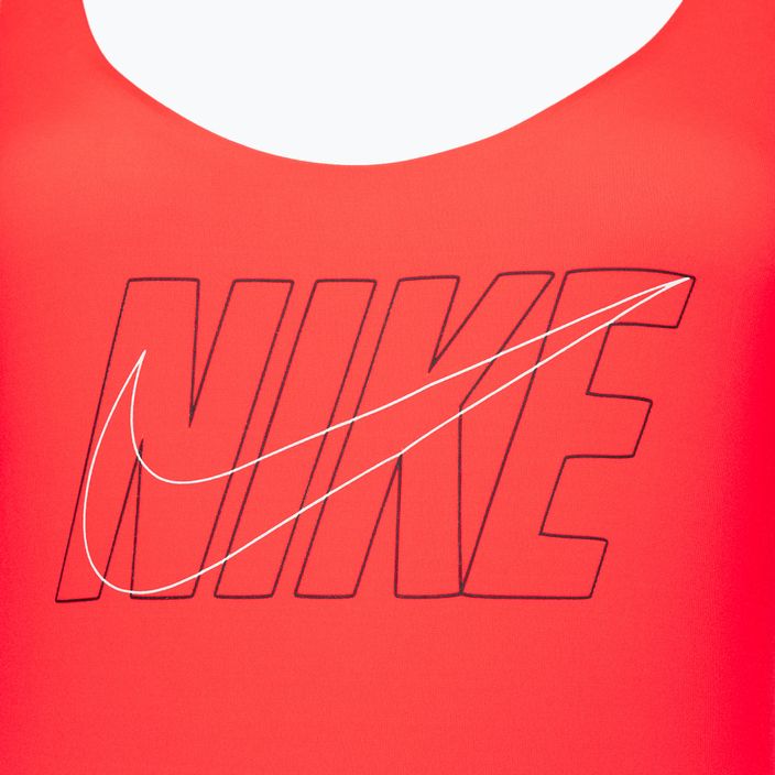 Nike Multi-Logo-Badeanzug für Damen in Karminrot 3