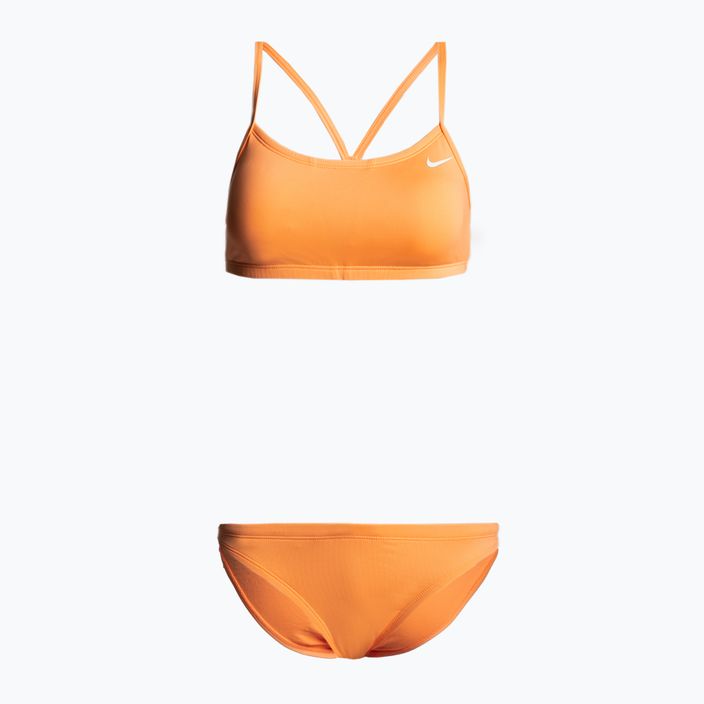 Zweiteiliger Badeanzug Damen Nike Essential Racerback Bikini rosa NESSA211