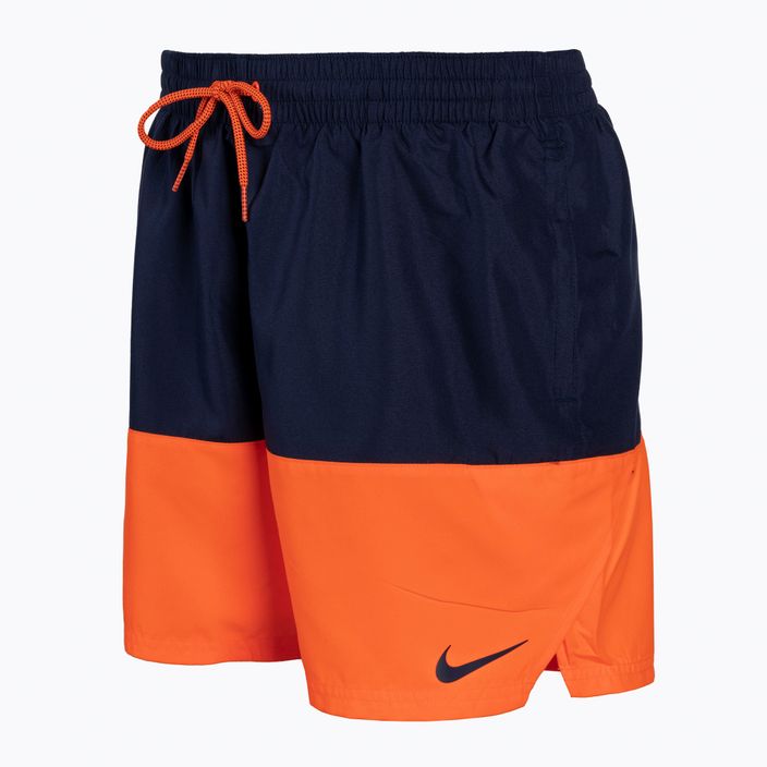Herren Nike Split 5" Volley Badeshorts marineblau und orange NESSB451-822 2