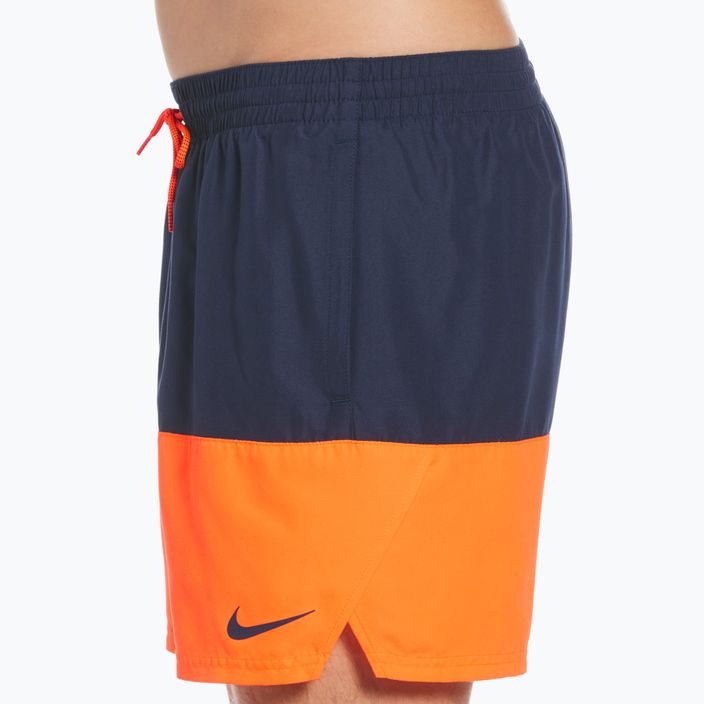 Herren Nike Split 5" Volley Badeshorts marineblau und orange NESSB451-822 6