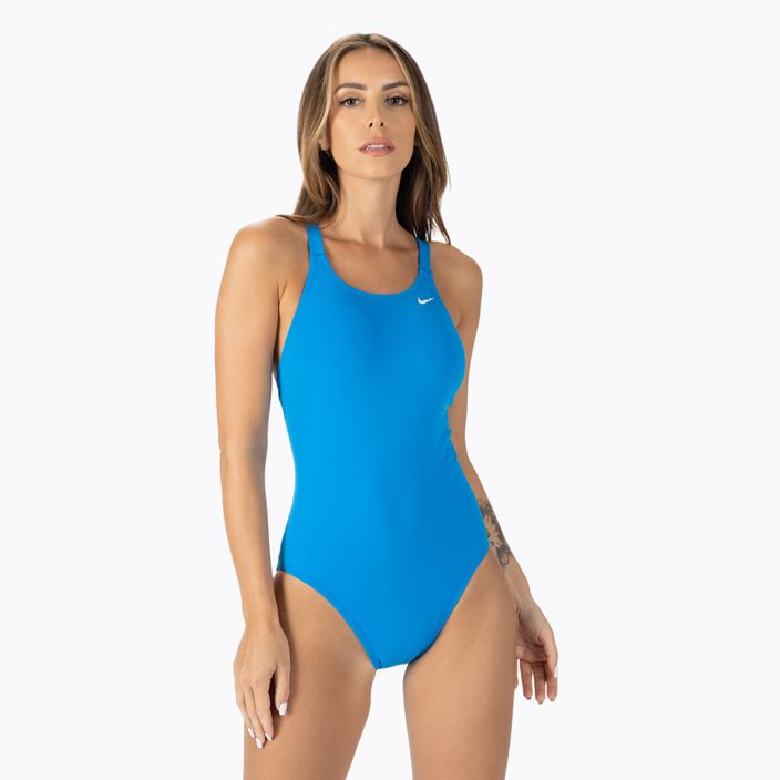 Nike Hydrastrong Solid Fastback Damen Badeanzug einteilig blau NESSA001-458