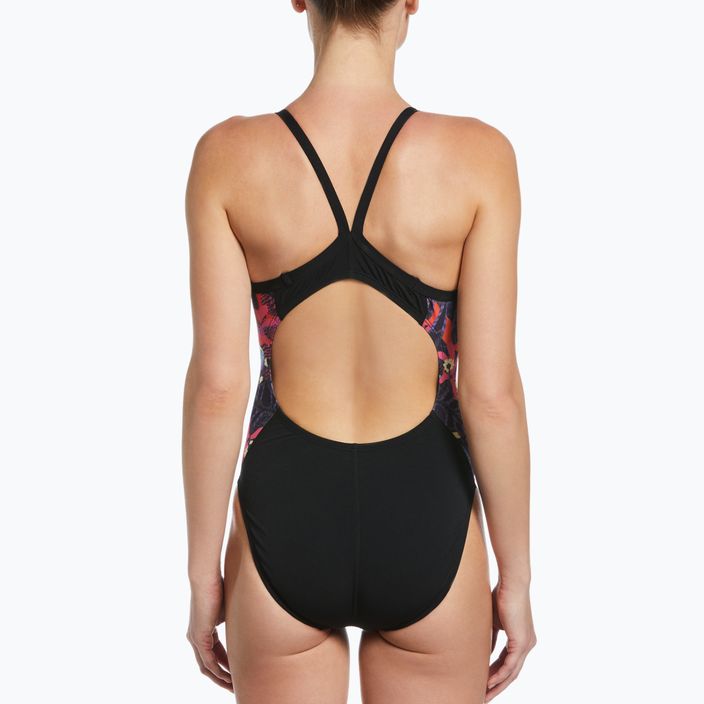 Damen-Badeanzug einteilig Nike Multiple Print Racerback Splice One schwarz NESSC051-001 9