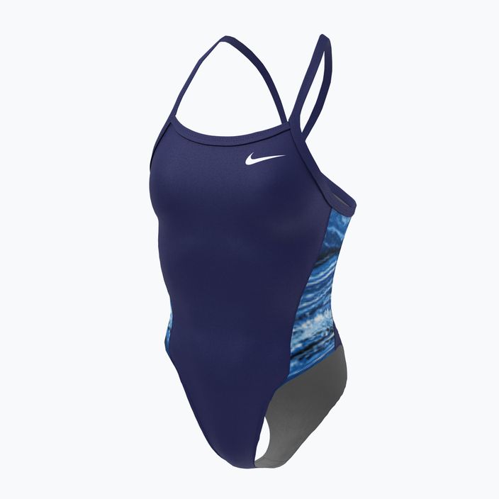Damen Badeanzug einteilig Nike Multiple Print Racerback Splice One navy blau NESSC051-440 6
