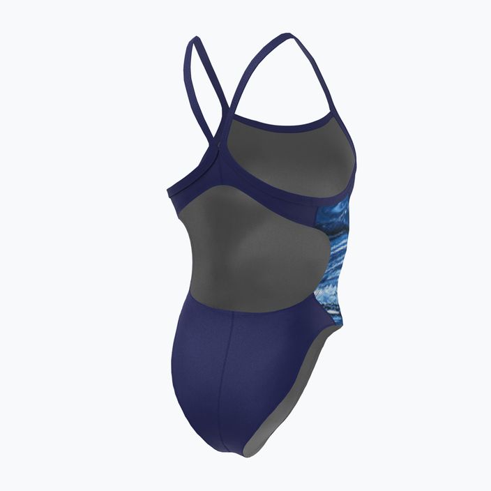 Damen Badeanzug einteilig Nike Multiple Print Racerback Splice One navy blau NESSC051-440 7