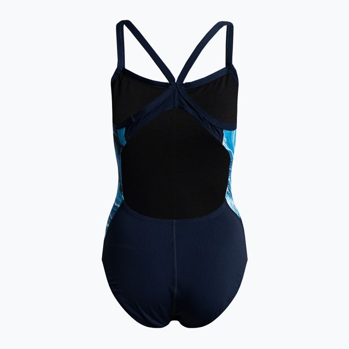 Damen Badeanzug einteilig Nike Multiple Print Racerback Splice One navy blau NESSC051-440 2
