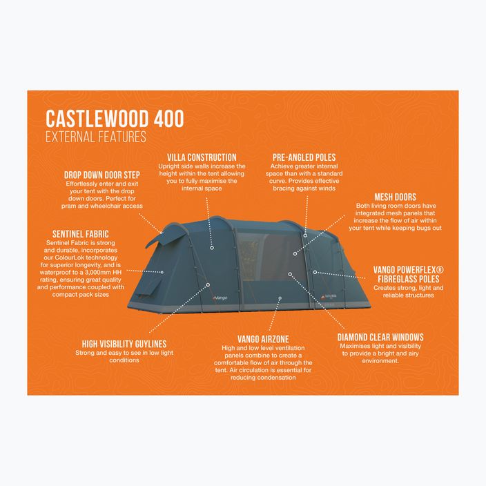 Vango Castlewood 400 Paket Mineral grün 4-Personen-Campingzelt 2