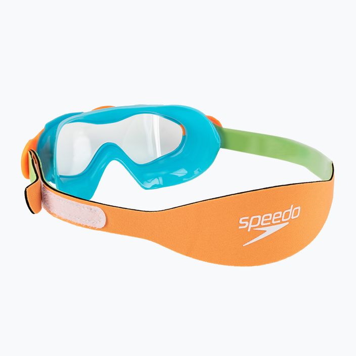 Speedo Sea Squad Kinderschwimmmaske Jr azurblau/fluo grün/fluo orange/klar 4