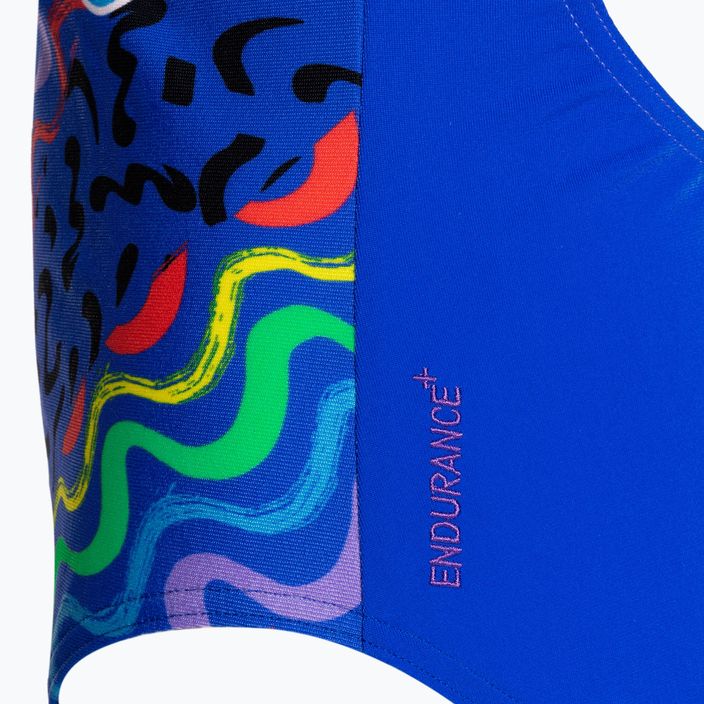 Speedo Digital Placement Splashback einteiliger Badeanzug für Kinder blau und lila 8-00262514737 4