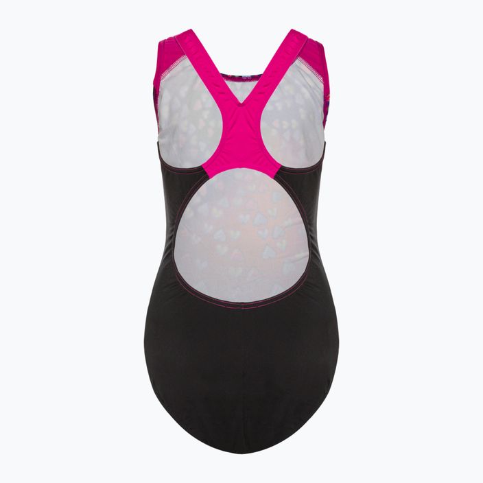 Speedo Digital Placement Splashback Kinder Badeanzug einteilig schwarz und rosa 8-00262514738 2
